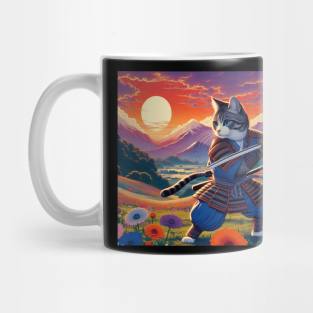 Samurai Cat Ukiyo-e Mug